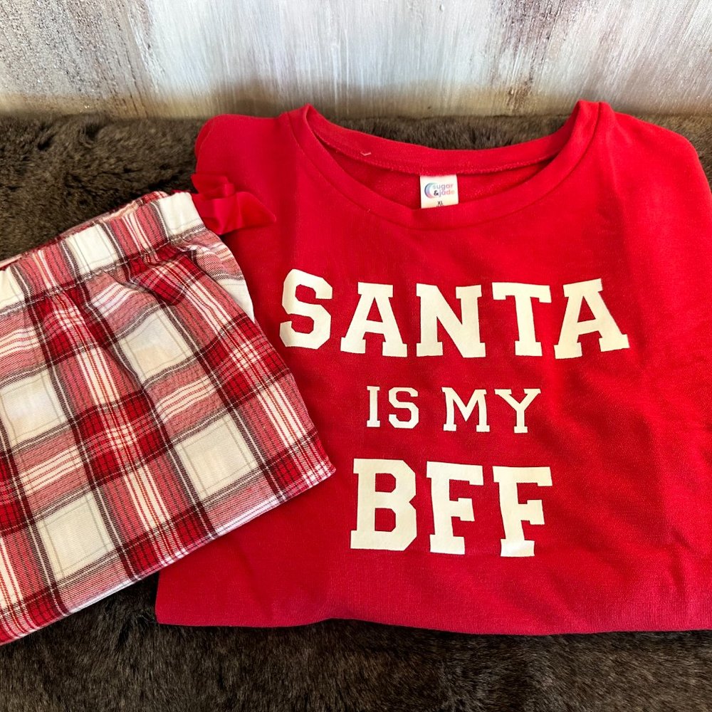 Sugar & Jade Girls Teen Shirt and Long 2-Piece Pajama Set Christmas